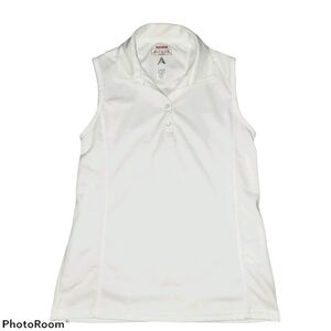 Antigua Desert Dry Fitted Women's Sleeveless Collared Top White 413